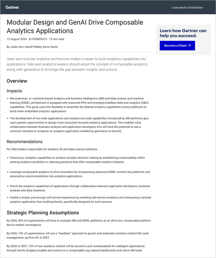 Gartner® How Modular Design and GenAI Drive Composable Analytics