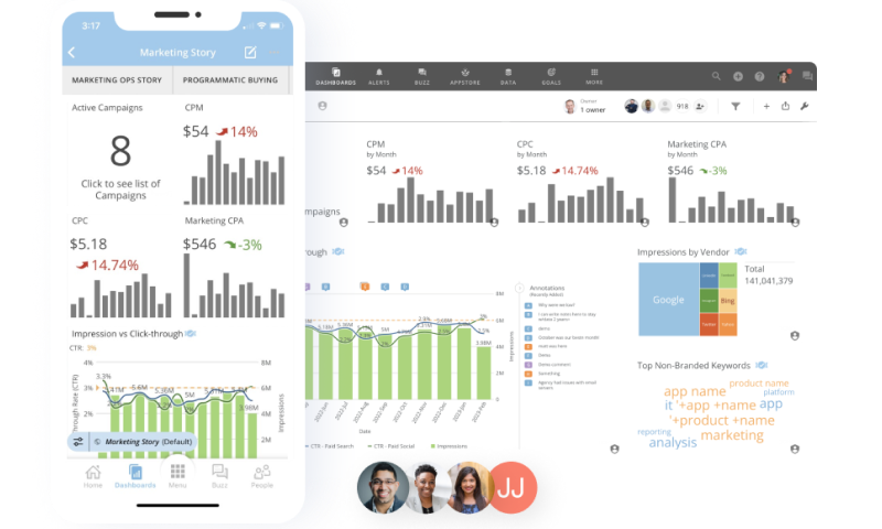 product feature dashboard marketing story mobile desktop view 2x